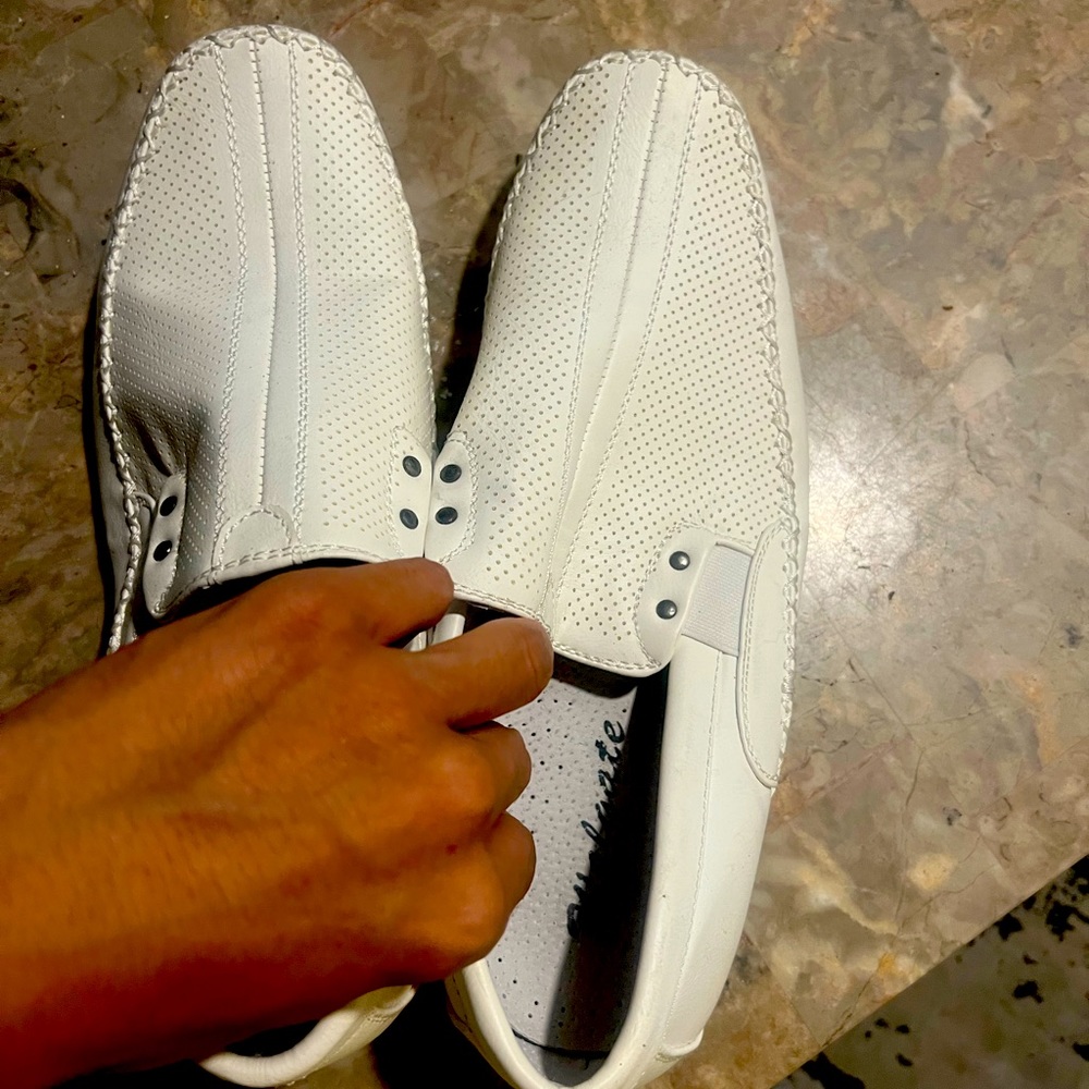 White leather go out shoes